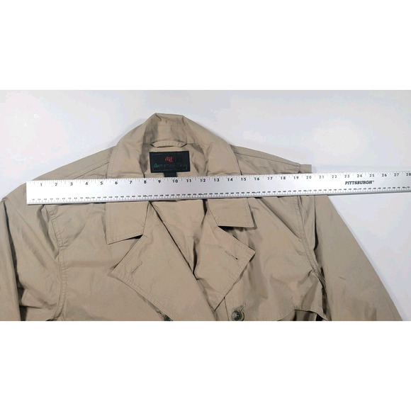 Vintage 1980's Abercrombie & Fitch Mens Large Beige Trench Coat - Picture 4 of 8